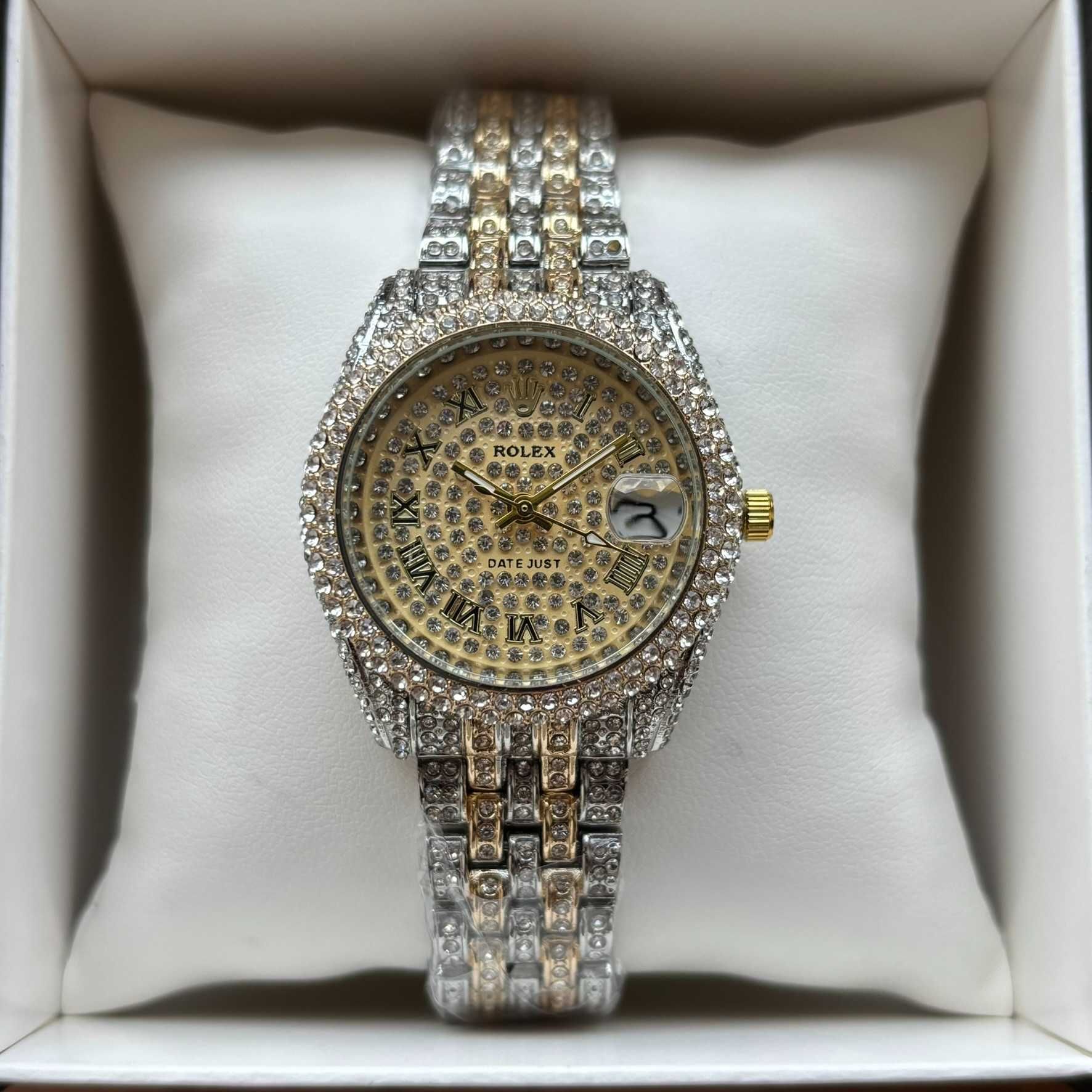 Хіт! Жіночий годинник Rolex комбінованого кольору з камінцями