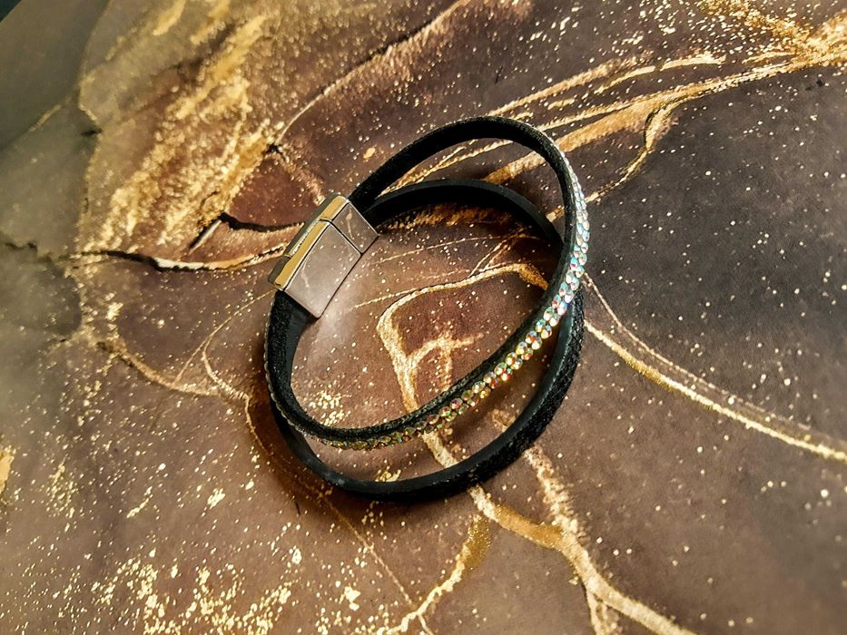 Dwukolorowa bransoletka z cyrkoniami