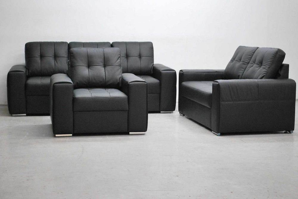 RIY KOMPLET 3+2+1 sofy, kanapy, zestaw SKÓRA 6605 kanapy salon wygodne