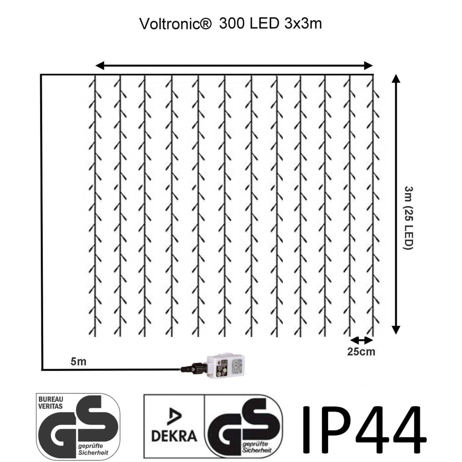 3x3m kurtyna świetlna led 300 diod