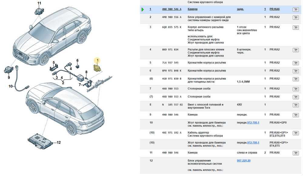 Камера Кругового Обзора 360° Audi A6 A7 A8 Q7 Q8 e-tron GT 4N0980546A