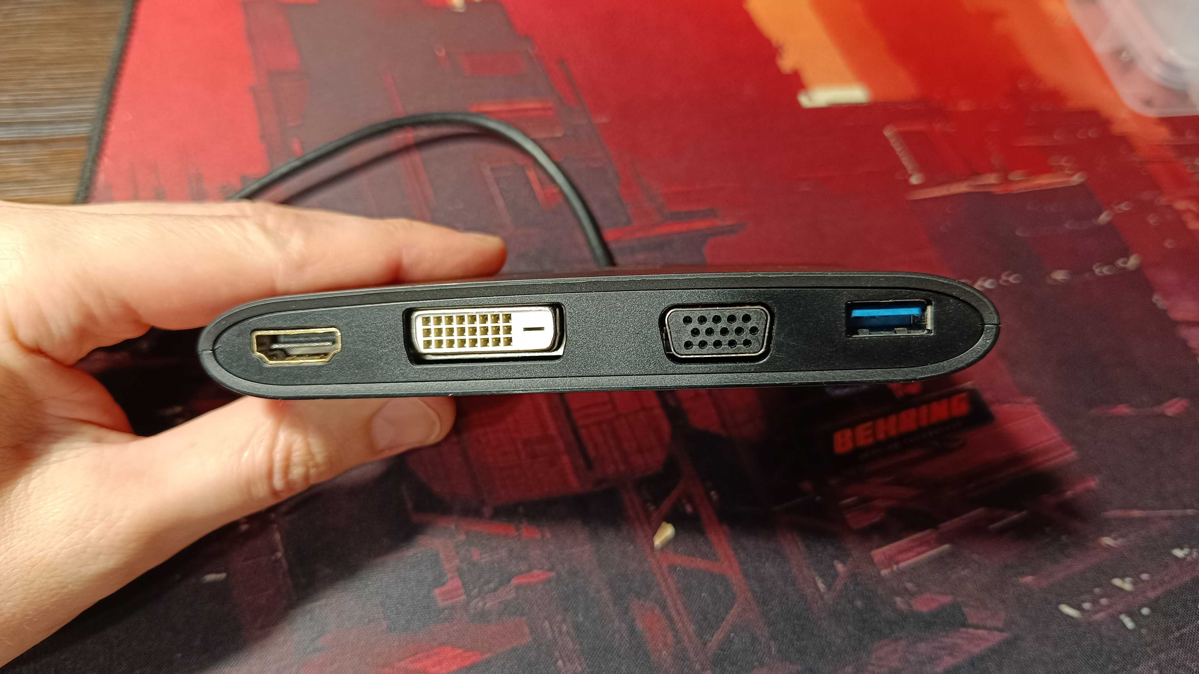 USB-хаб STLab USB3.1 Type-C to HDMI4K/DVI/VGA/2хUSB3.0/RJ45/Type-C