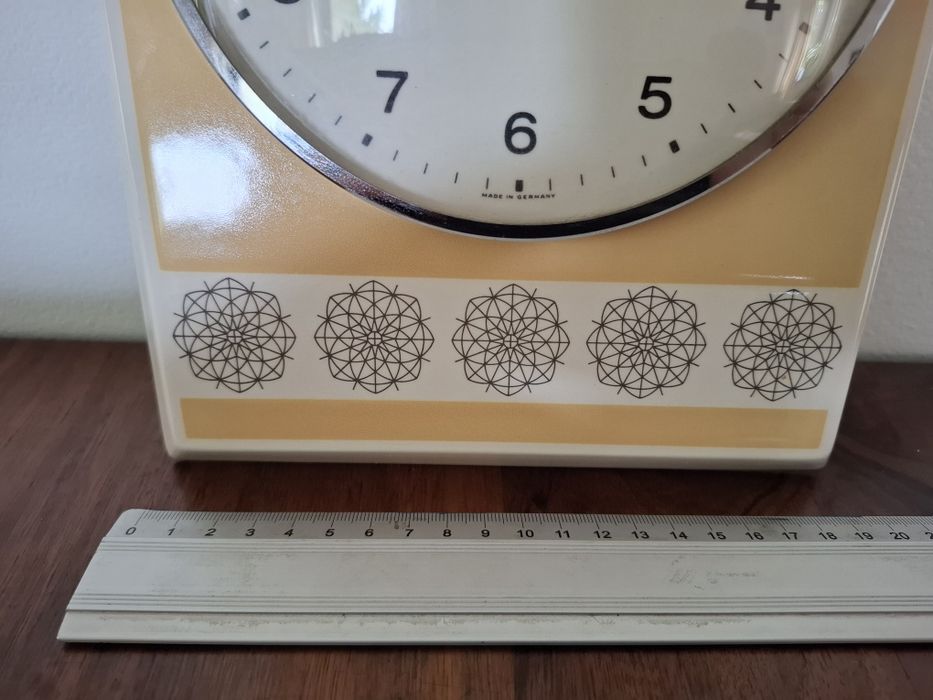 Zegar kuchenny ścienny Diehl dilectron porcelana 1960 r.