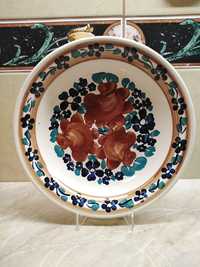 Talerz ozdobny ceramiczny z Włocławka, sygnowany