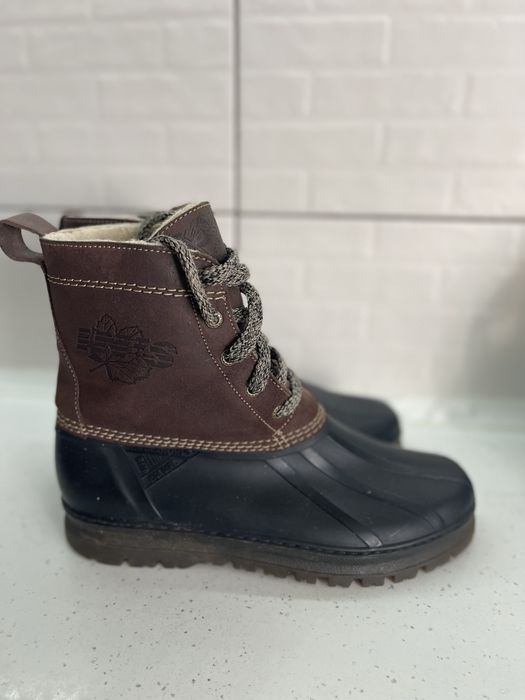 Мужские зимние ботинки на меху овчина термо черевики  гумаки снігоходи