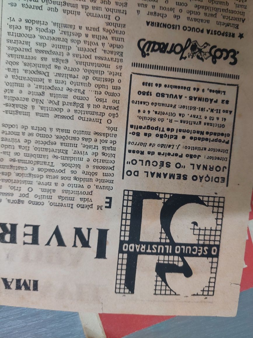 Revista antiga seculo ilustrado mocidade portuguesa feminina