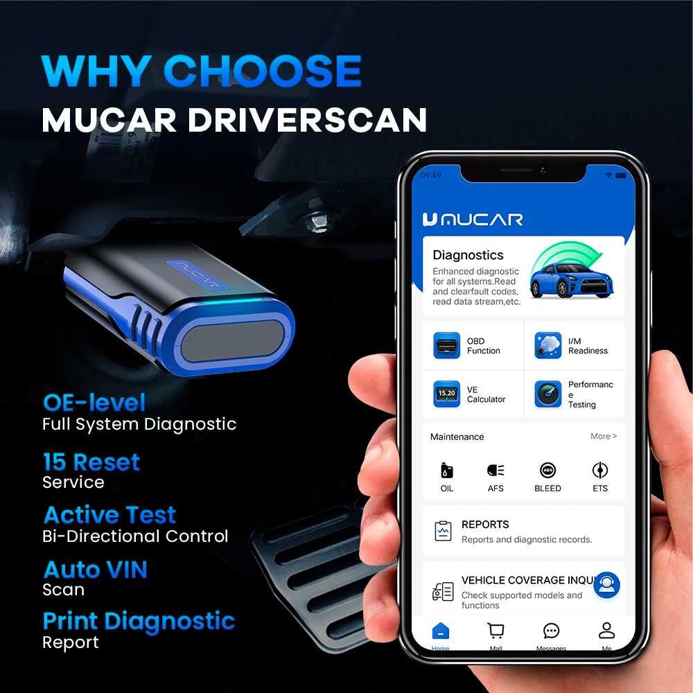 Автосканер MUCAR DriverScan сканер помилок Thinkdiag OBD2