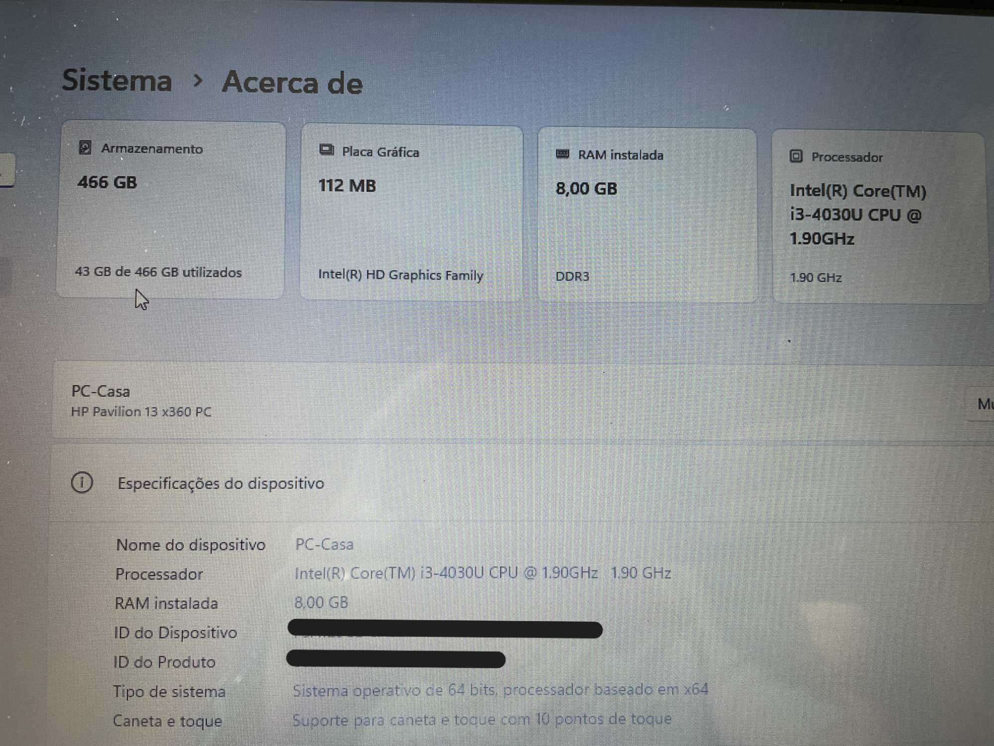 Portátil HP Pavilion 13 X360
