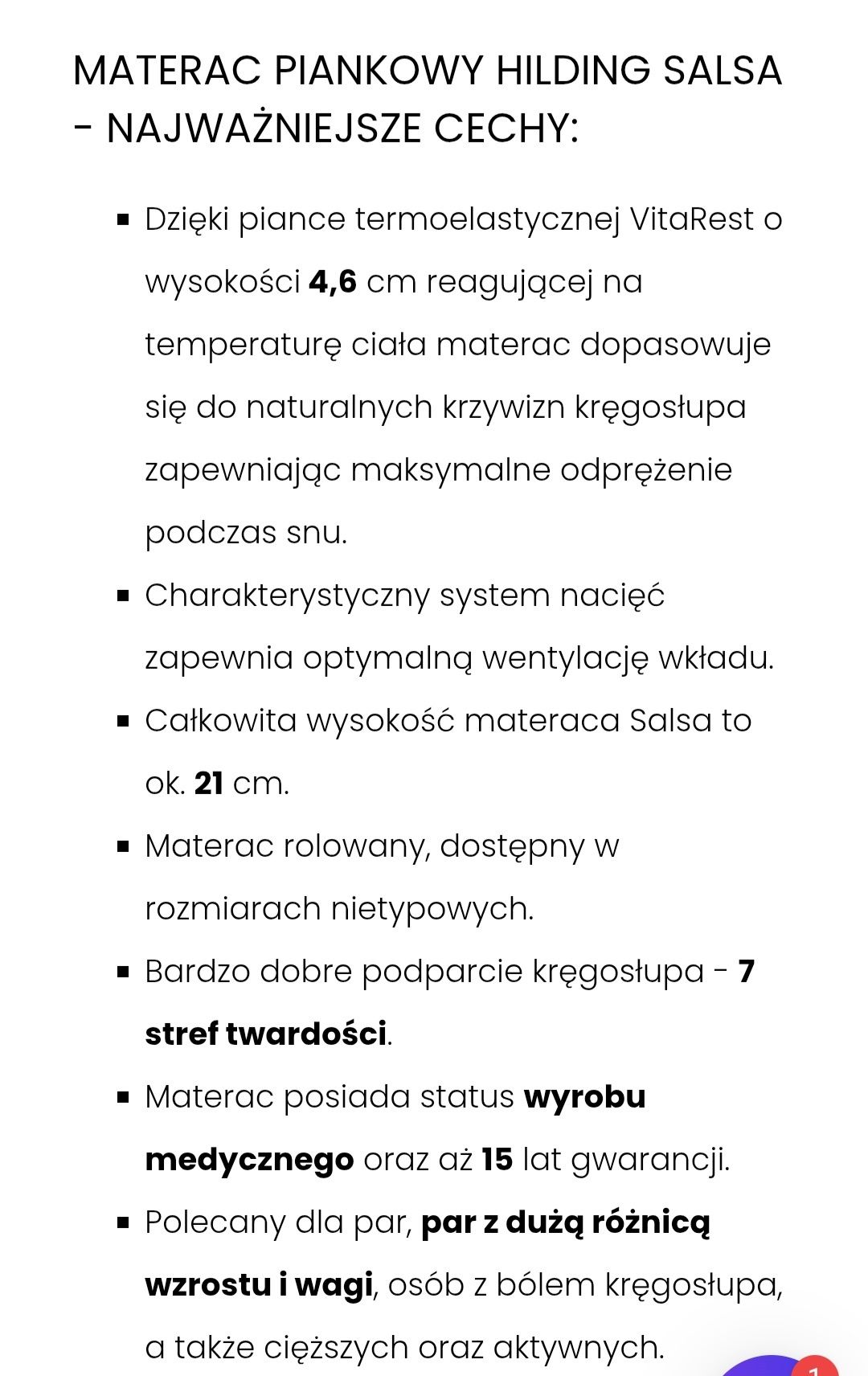 Nowy medyczny materac Salsa Childing 120×200cm