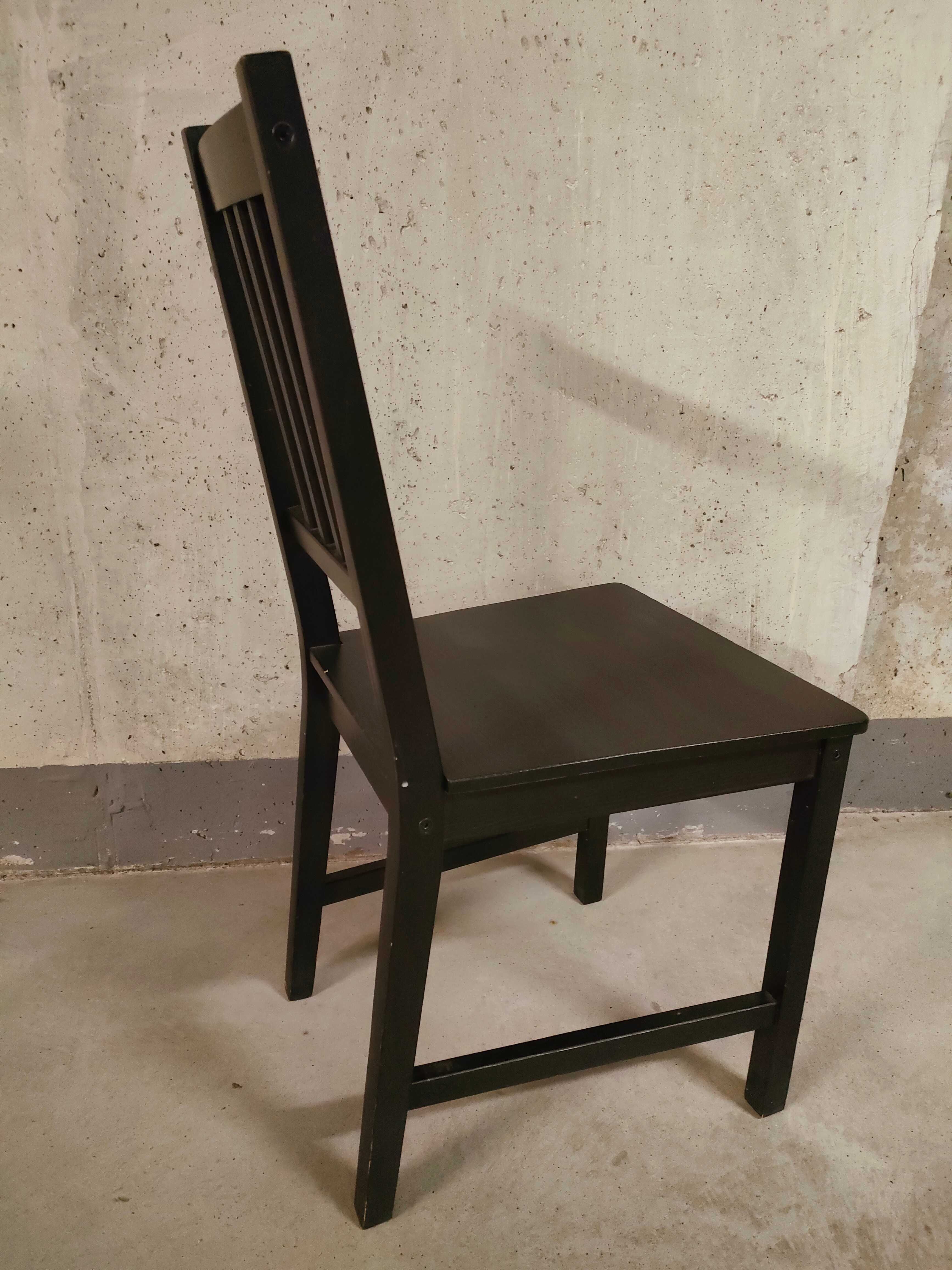 Drewniane krzesło,  Ikea Stefan drewno, czarne