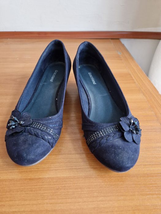 Baleriny na platformie granatowe - Graceland 37