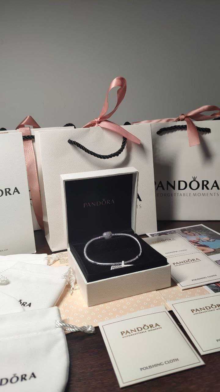 Срібний браслет  Pandora  Серце. Сяюче серце браслет пандора