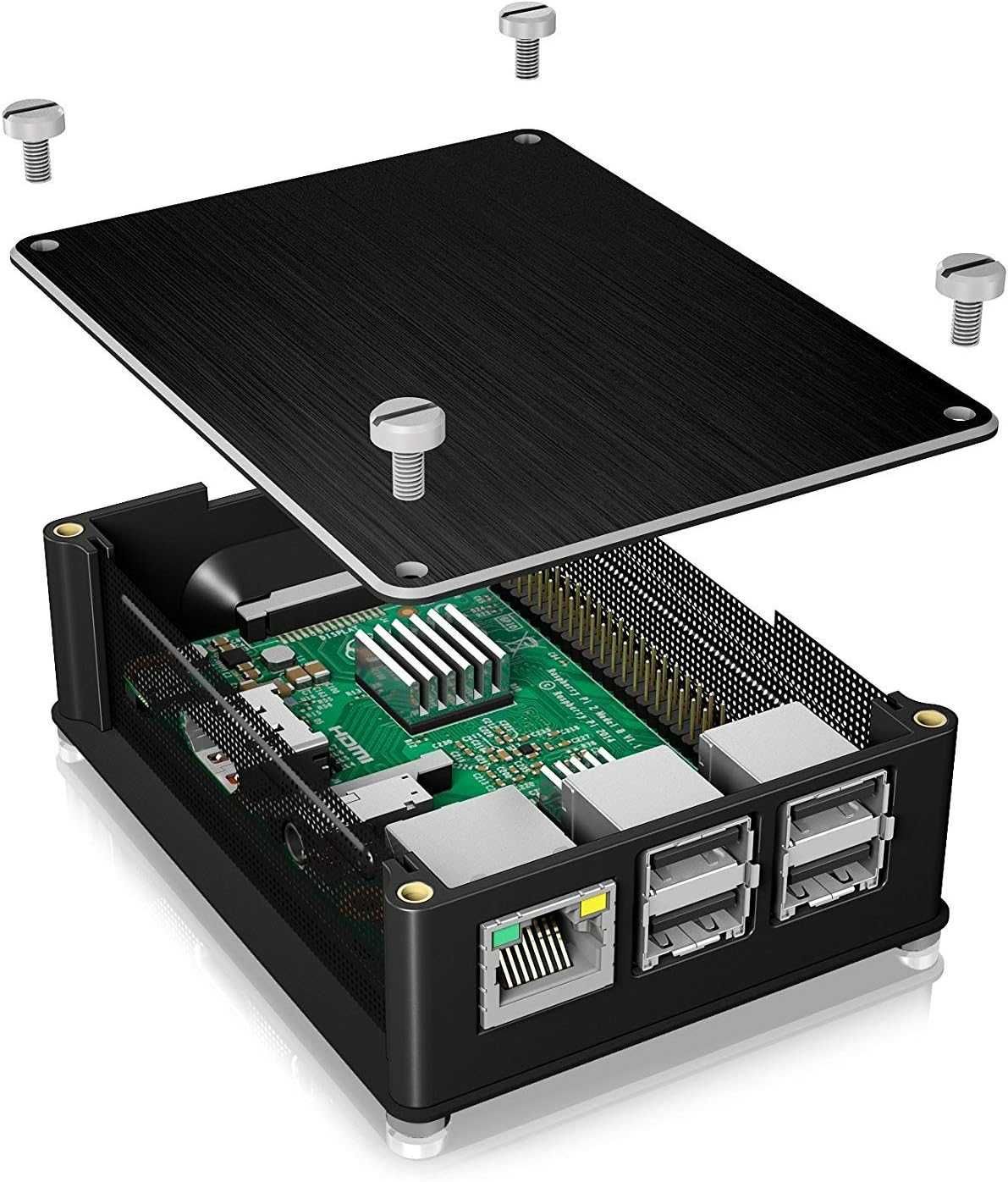 Obudowa do Raspberry Pi 2 i 3 model B, aluminium, 3 x radiatory