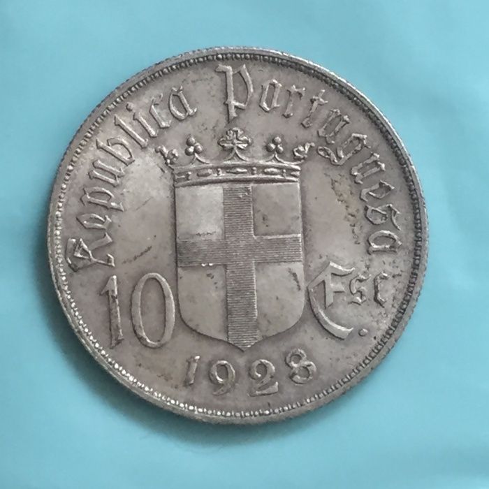 10 escudos 1928 - Batalha de Ourique - prata - bonita patine