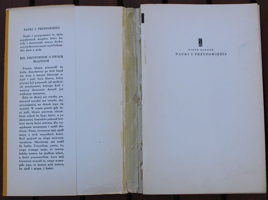 Piotr Alfons, Nauki i przypowieści. Najstarszy zbiór nowel.., PAX 1958
