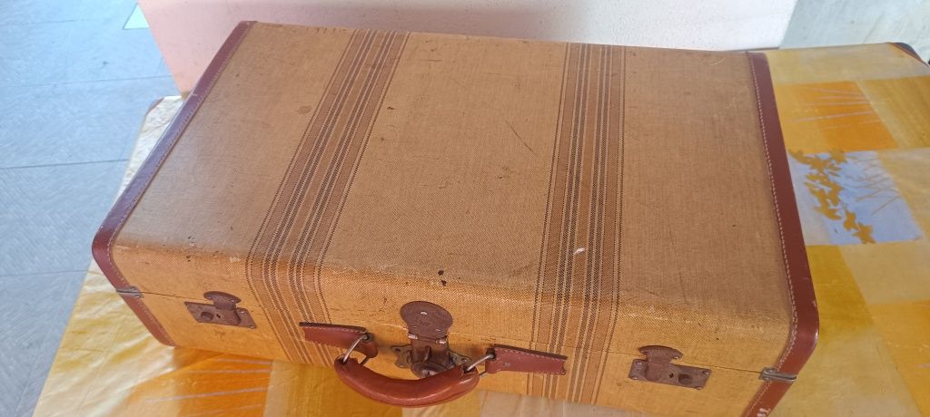 Mala de viagem vintage de coleção meados sec xx
