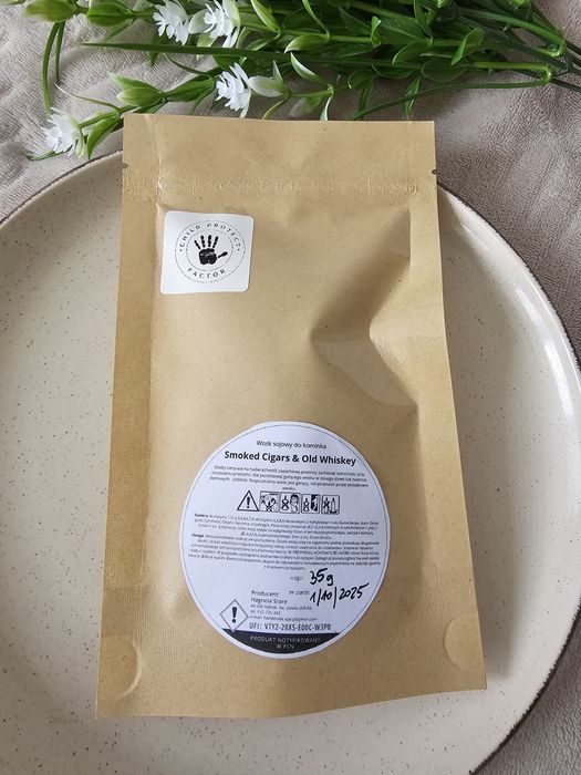 100% sojowy wosk do kominka o zapachu  Smoked Cigars & Old Whiskey