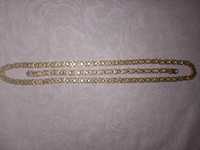 Zestaw łańcuch i bransoleta ze złota - splot królewski (bizantyjski)