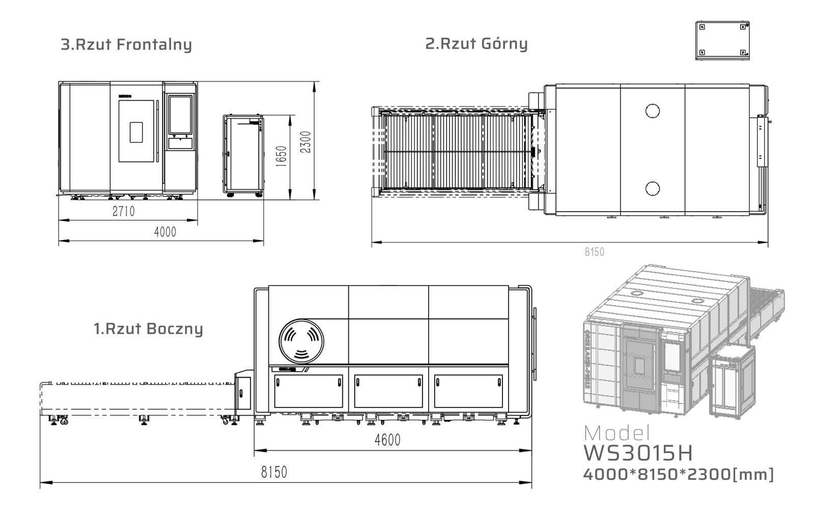 Fiber Laser wycinarka laserowa ploter CNC Weni 3015H- 3kW -Promocja!