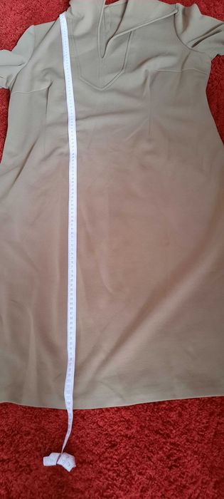 Sukienki z grempliny brązowa i beżowa