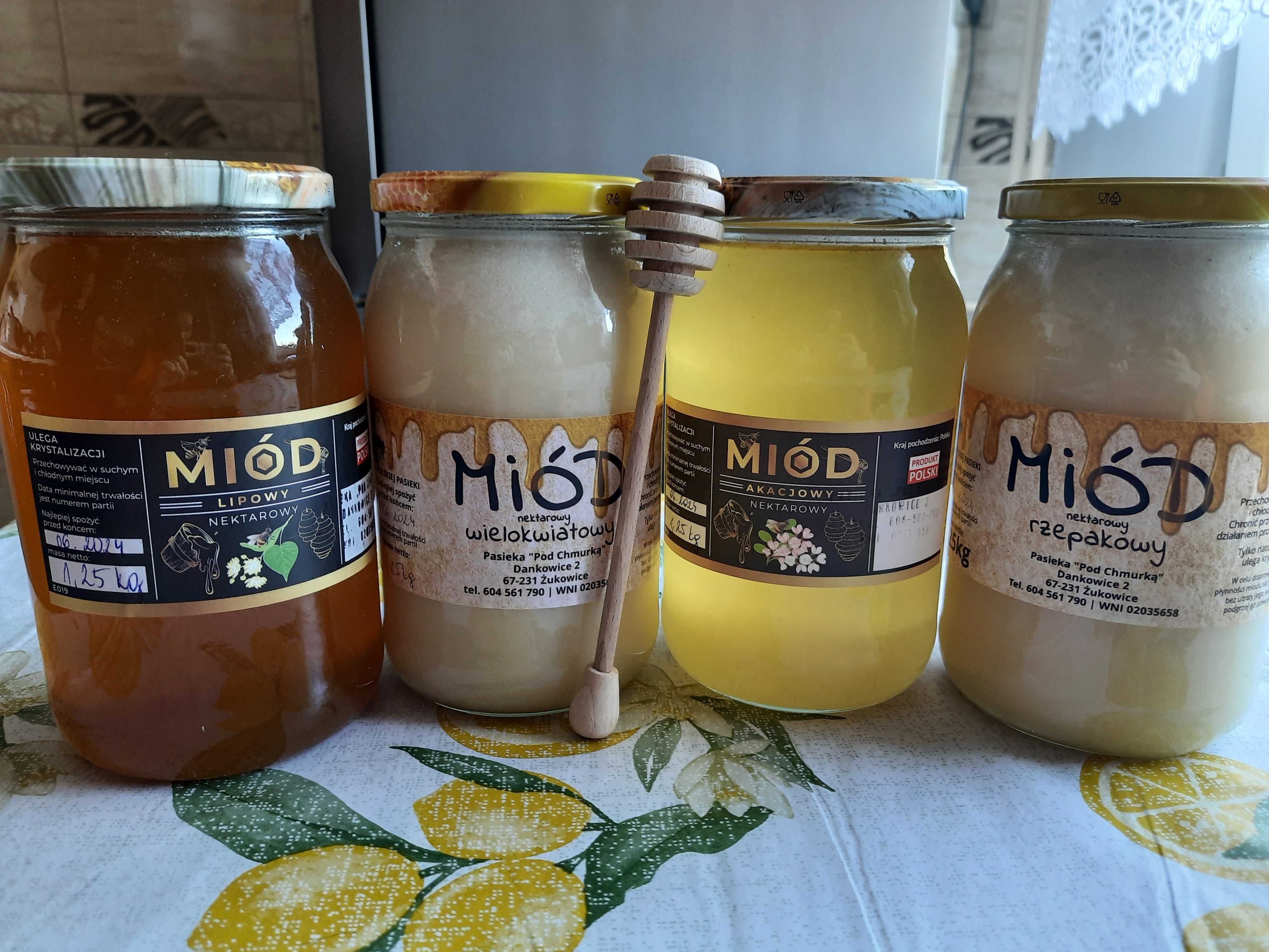 Miód- rzepakowy, akacjowy, wielokwiatowy