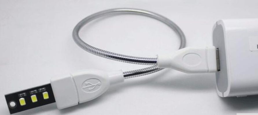 Extenção USB, 30cm fléxível mais lampada LED USB.