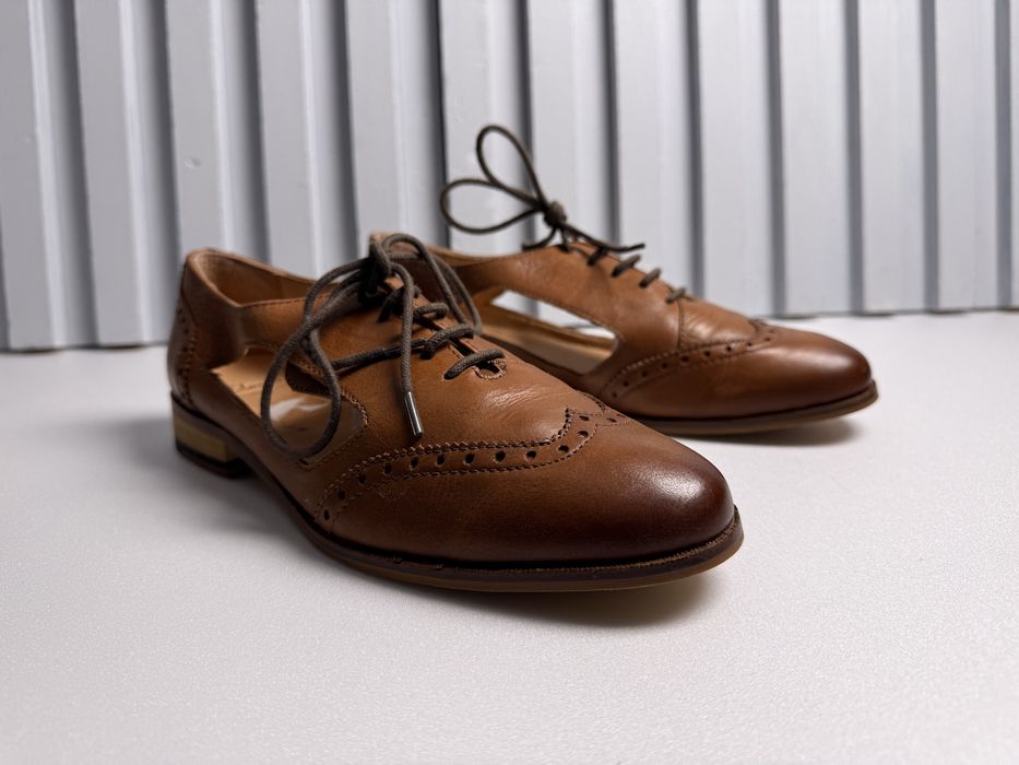 Clarks skórzane brązowe półbuty damskie  oxfordy r.39 wkł :25 cm