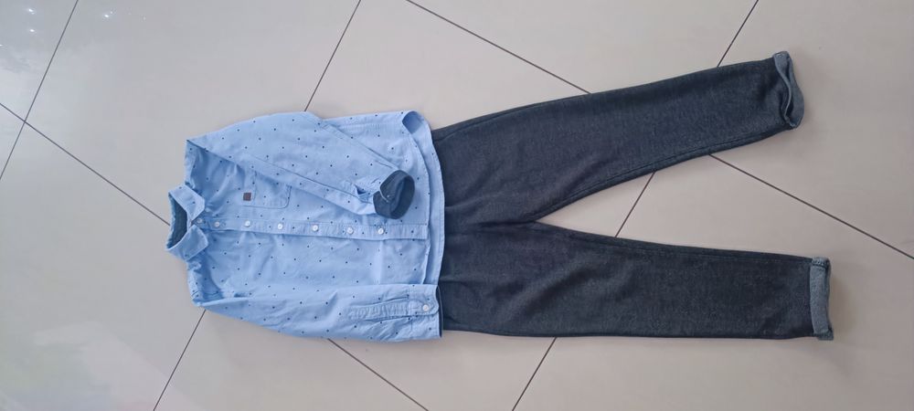 Zestaw koszula 134 i spodnie 128