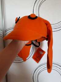 Кепка - ушанка с ушками флисовая оранжевая