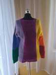 Kolorowy sweter etno folk naturalny skład handmade