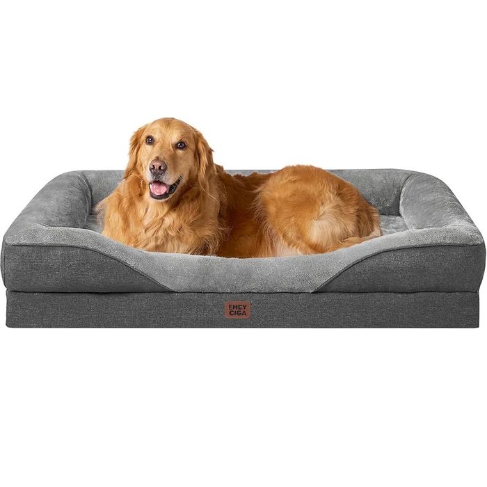 EHEYCIGA legowisko ortopedyczne XL 106x76x18cm memory foam szare
