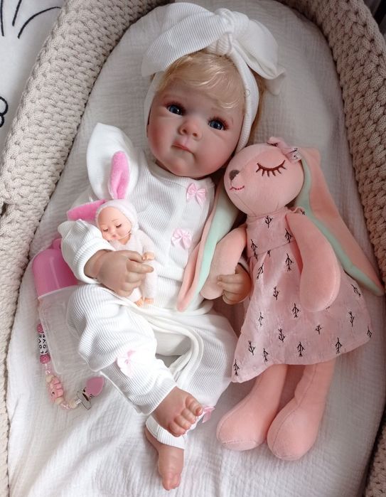 Lalka w typie reborn z wyprawką prezent lala cała winylowa blondynka