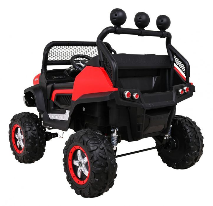 Mercedes Unimog czerw terenowy pojazd akumulatorowy - EkstraZabawki.pl