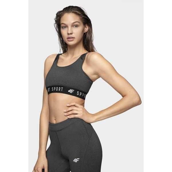 4F Biustonosz sportowy czarny melanż D4Z19-STAD300