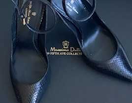 Sapato Alto Pele Preto Pulseira Massimo Dutti - Special Edition 37
