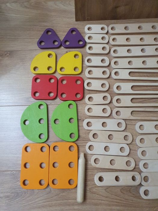 Klocki drewniane konstrukcyjne pintoy duży zestaw