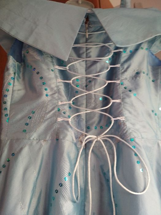 Elegancka Sukienka błękit 140cm 9-12 lat suknia okazjonalna dziewczynk