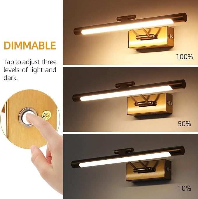 TYhogar LED lampa do lustra łazienkowego 40cm 8W Złota