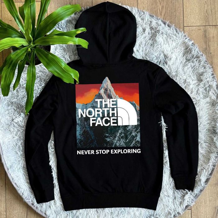 ХС С М Л ХЛ - The North Face OrangeBox - Худи черное - Биг Лого - ТНФ
