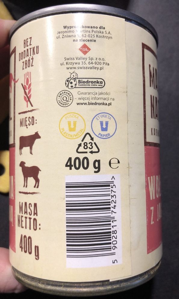 Karma mokra dla kota Maxi Natural puszka 10 x 400 g