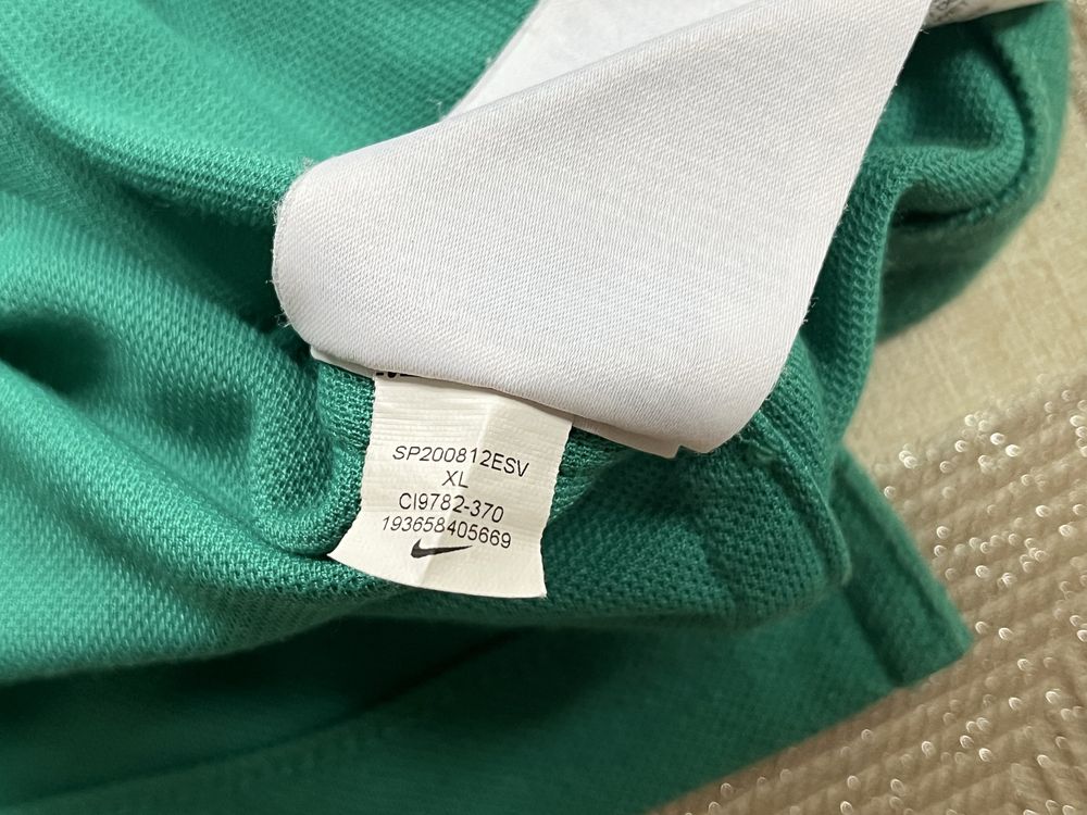 Nike koszulka polo zielona z logo XL bawełniana luksusowa cotton