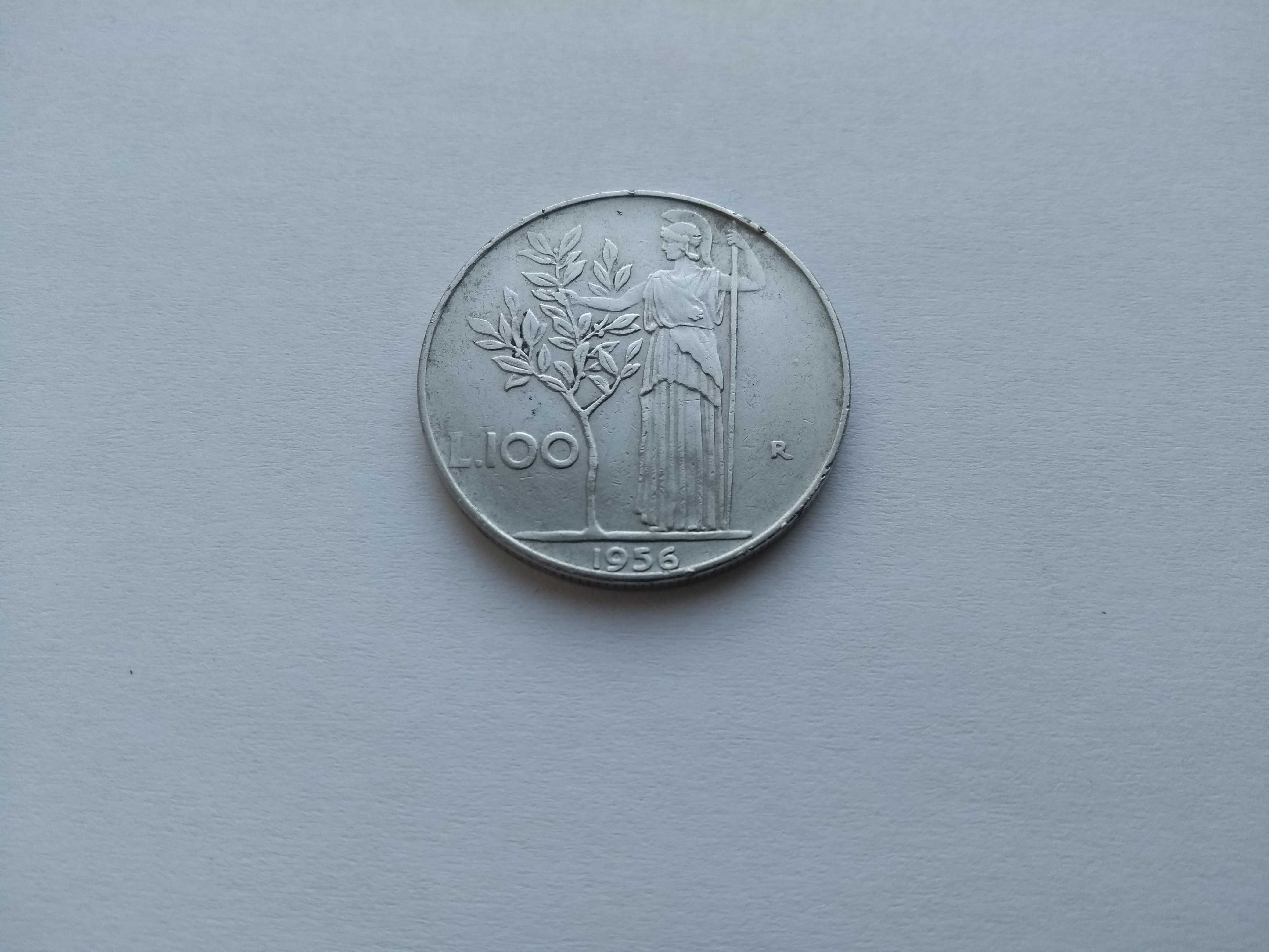 Монета 100 лир Италия, 100 лей Румыния, марки Германия