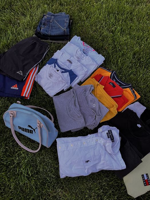 Box markowych ubrań 22 sztuk  ralph lauren adidas hilfiger puma mix