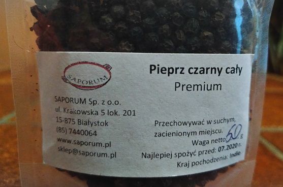 Pieprz czarny ziarna PREMIUM - przyprawy prosto z Indii