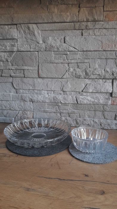Komplet naczyń z grubego szkła