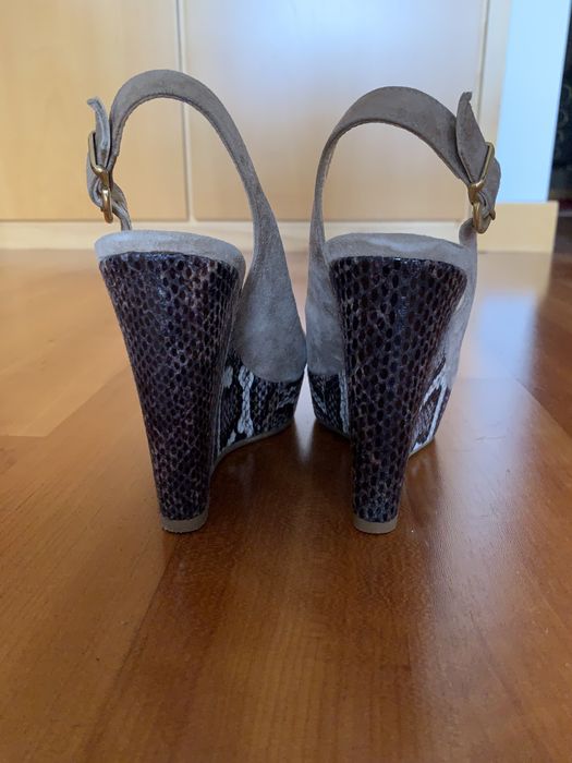 Sandálias Dune , salto alto em beige