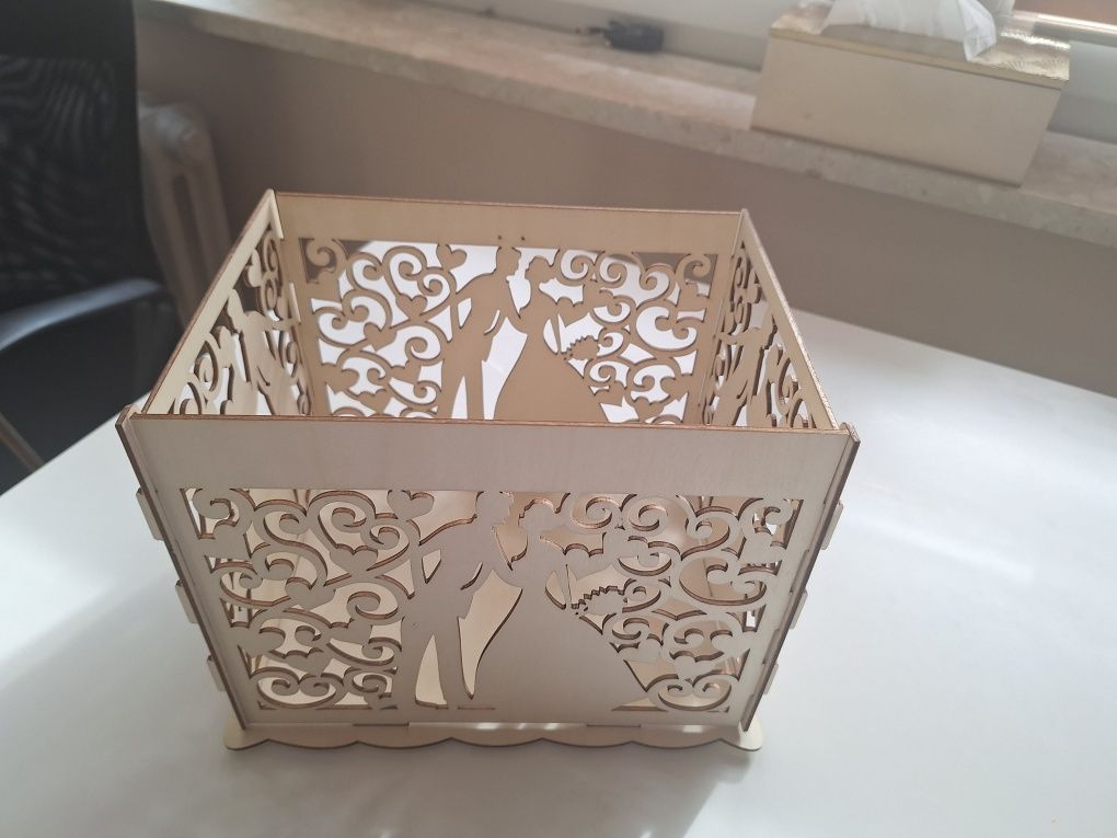 Ślubne pudełko drewniane