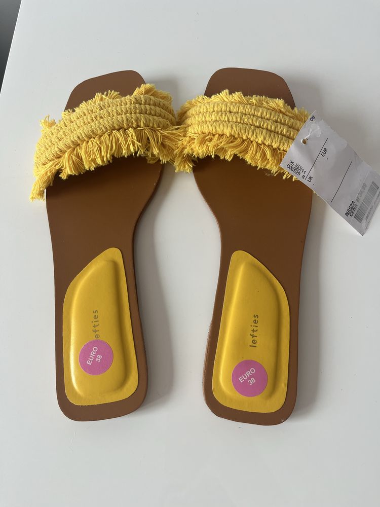 Nowe żółte klapki w stylu boho