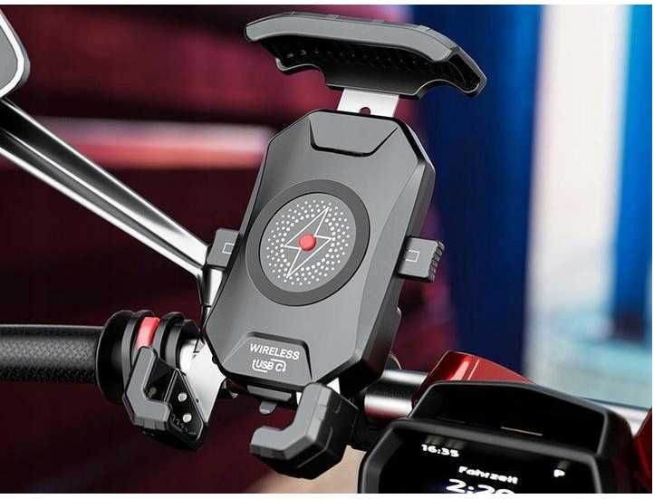 Uchwyt na telefon MOTOR ładowarka indukcyjna Typ-C