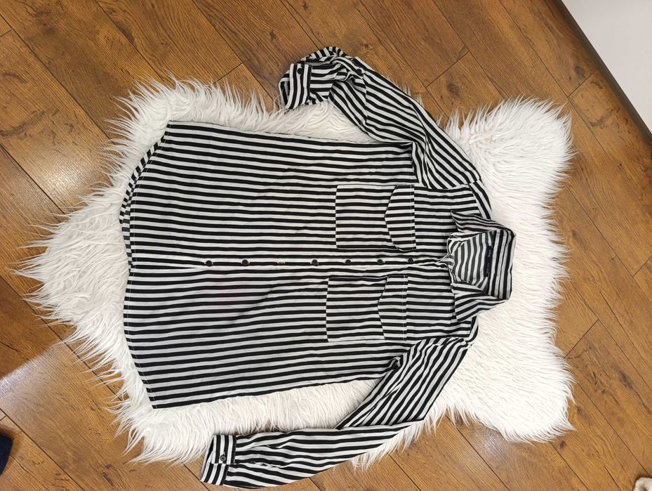 Koszula czarna w prążek XXS